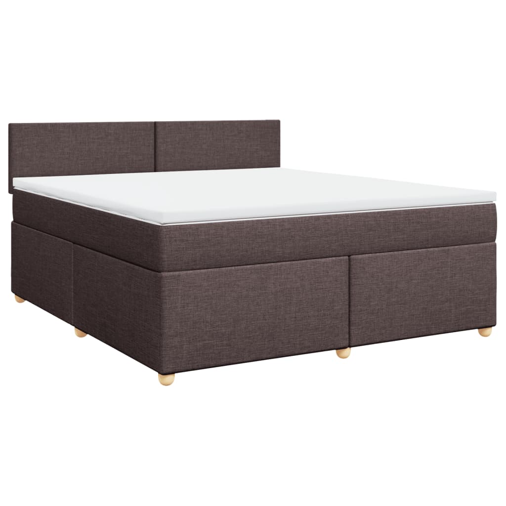 Cama com molas/colchão 180x200 cm tecido castanho-escuro