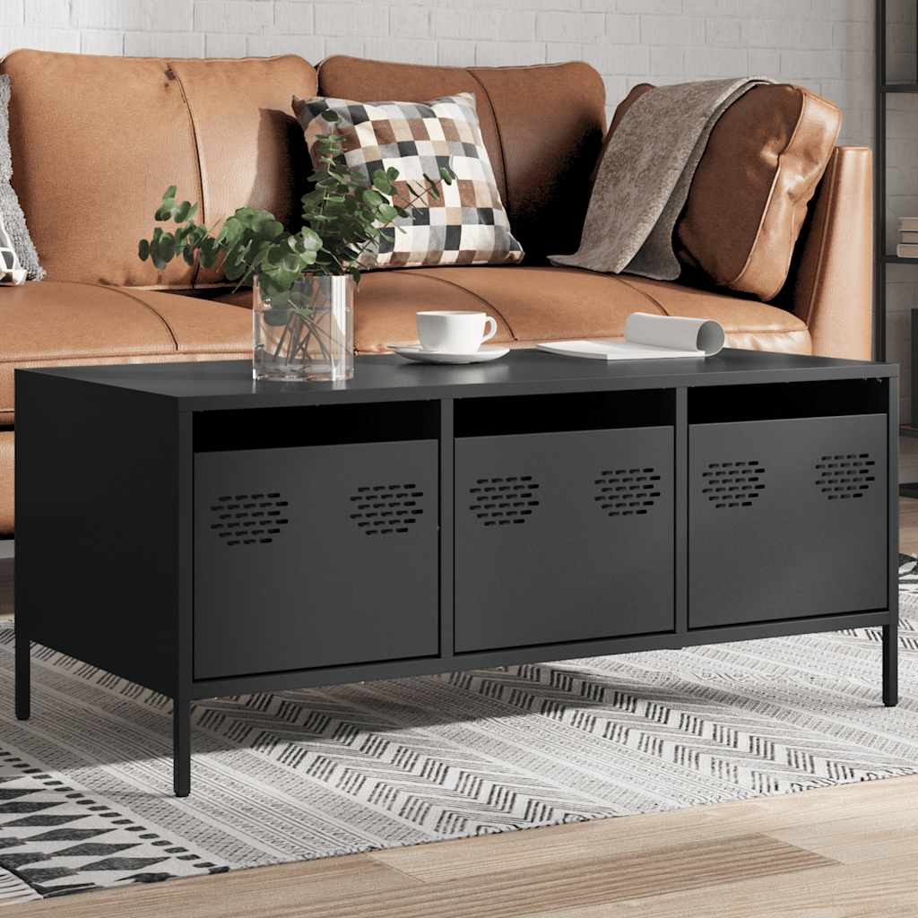 Mesa de centro 101,5x50x43,5 cm aço laminado a frio preto