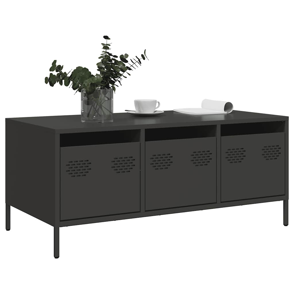 Mesa de centro 101,5x50x43,5 cm aço laminado a frio preto