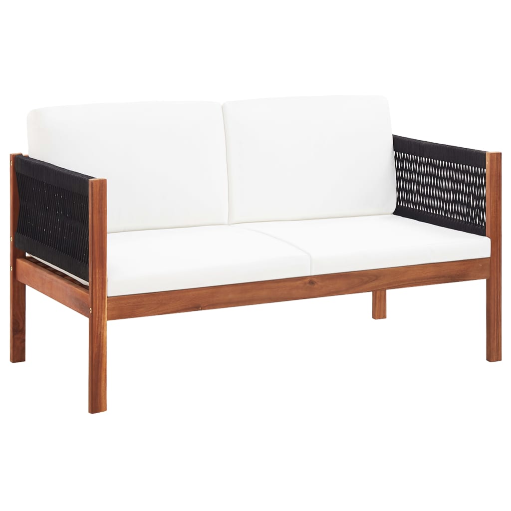 Conjunto lounge de jardim 4 pcs madeira de acácia maciça