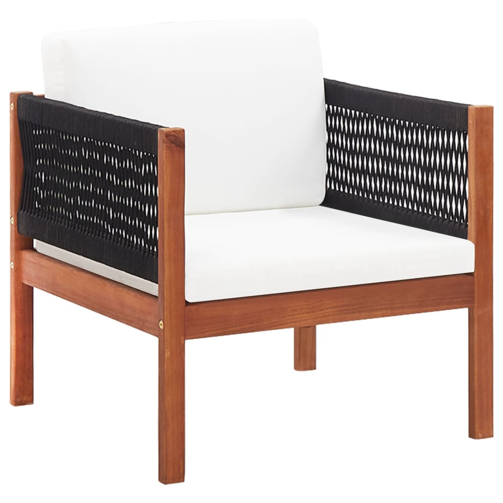 Conjunto lounge de jardim 4 pcs madeira de acácia maciça