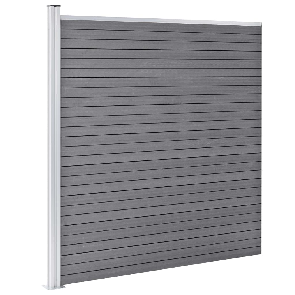 Painel de vedação para jardim 872x186 cm wpc cinzento