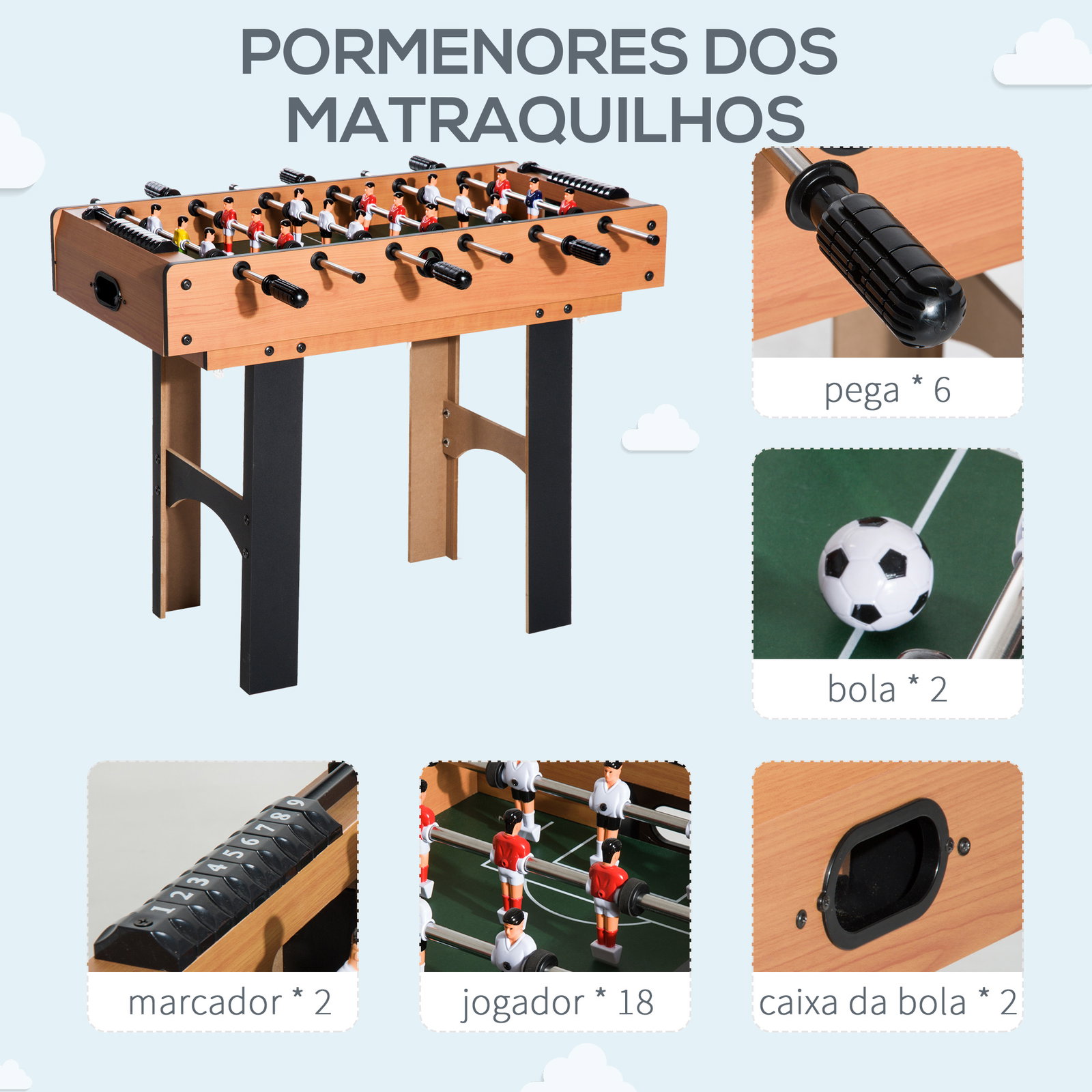 Mesa multi-jogos 4 em 1 matraquilho para crianças mesa de bilhar mesa de ping-pong e hóquei de mesa 87x43x73 cm madeira e preto