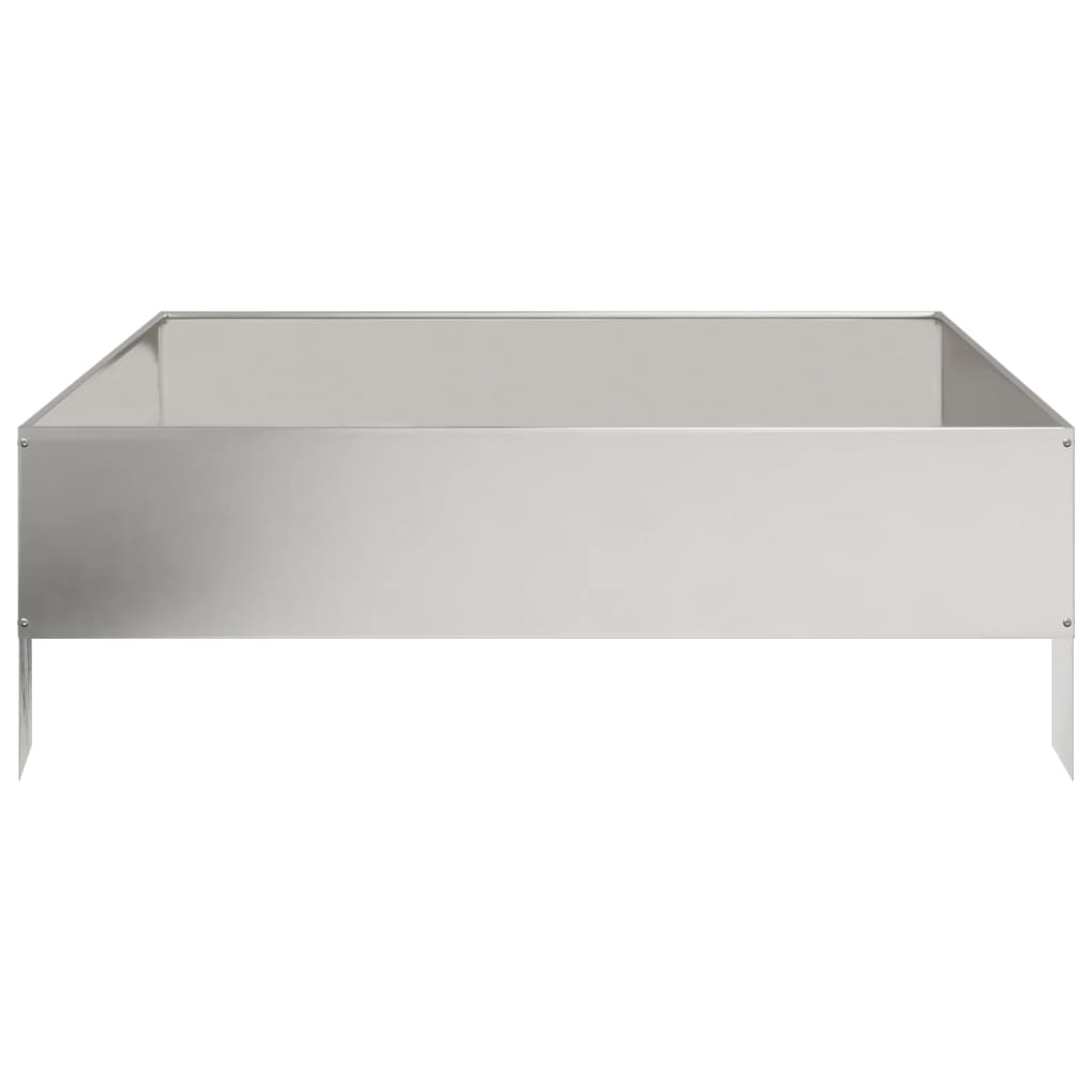 Canteiro elevado de jardim 100x100x33,5 cm aço inoxidável