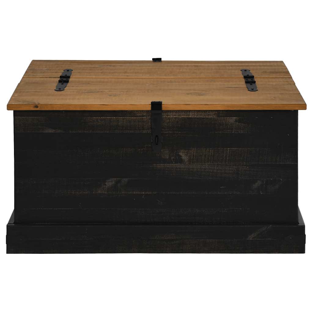 Caixa de arrumação halden 91x91x47 cm pinho maciço preto