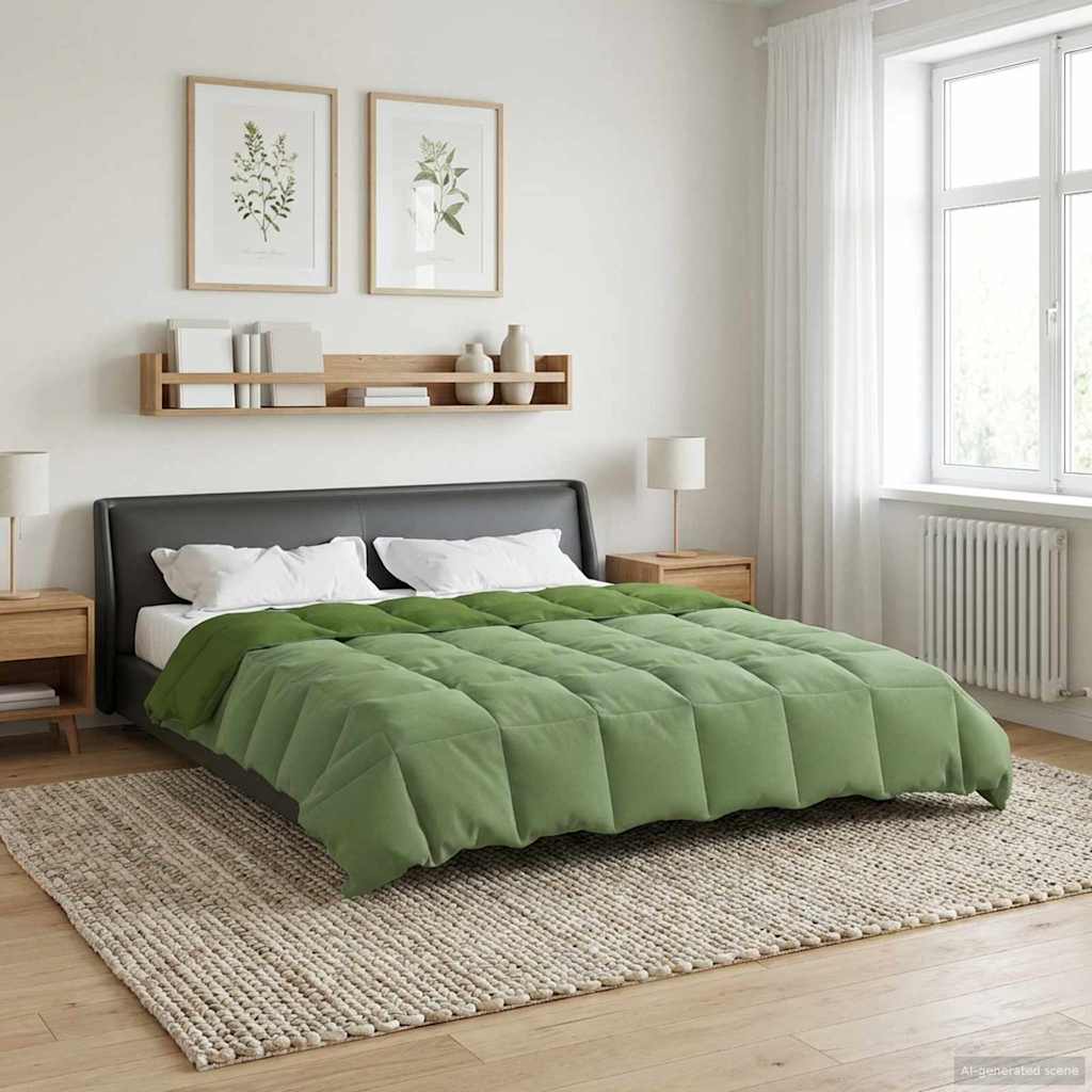 Edredom de verão simples verde 200 x 200 cm microfibra