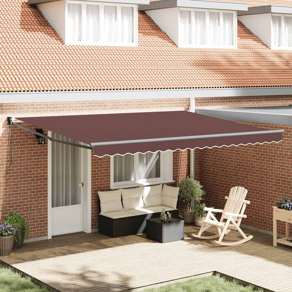 Toldo retrátil manual 450x300 cm castanho