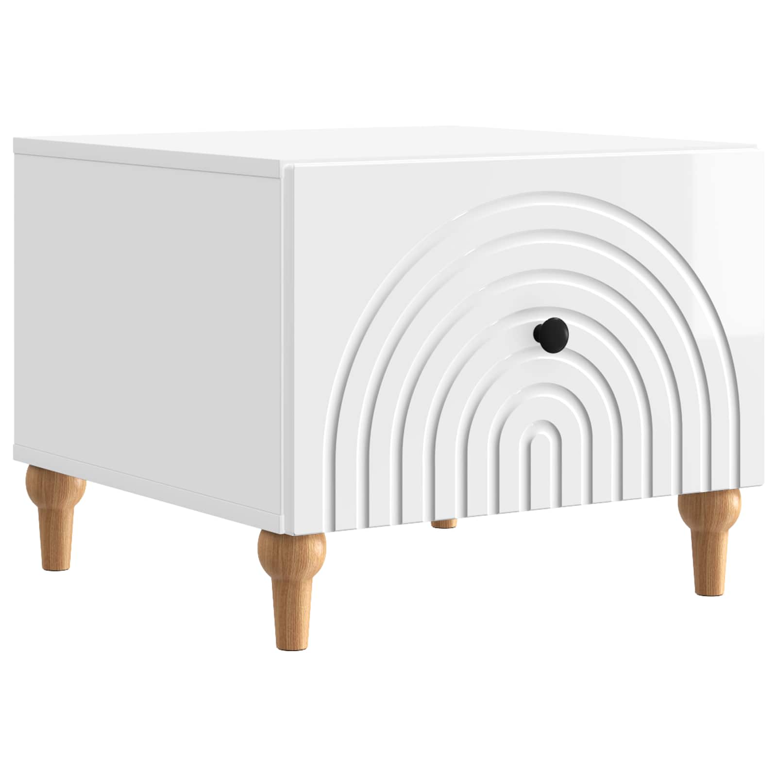 Mesa de centro com gaveta branco brilhante 49 x 50 x 40 cm