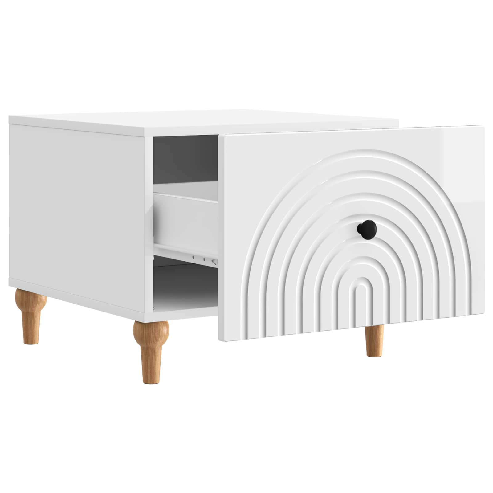 Mesa de centro com gaveta branco brilhante 49 x 50 x 40 cm