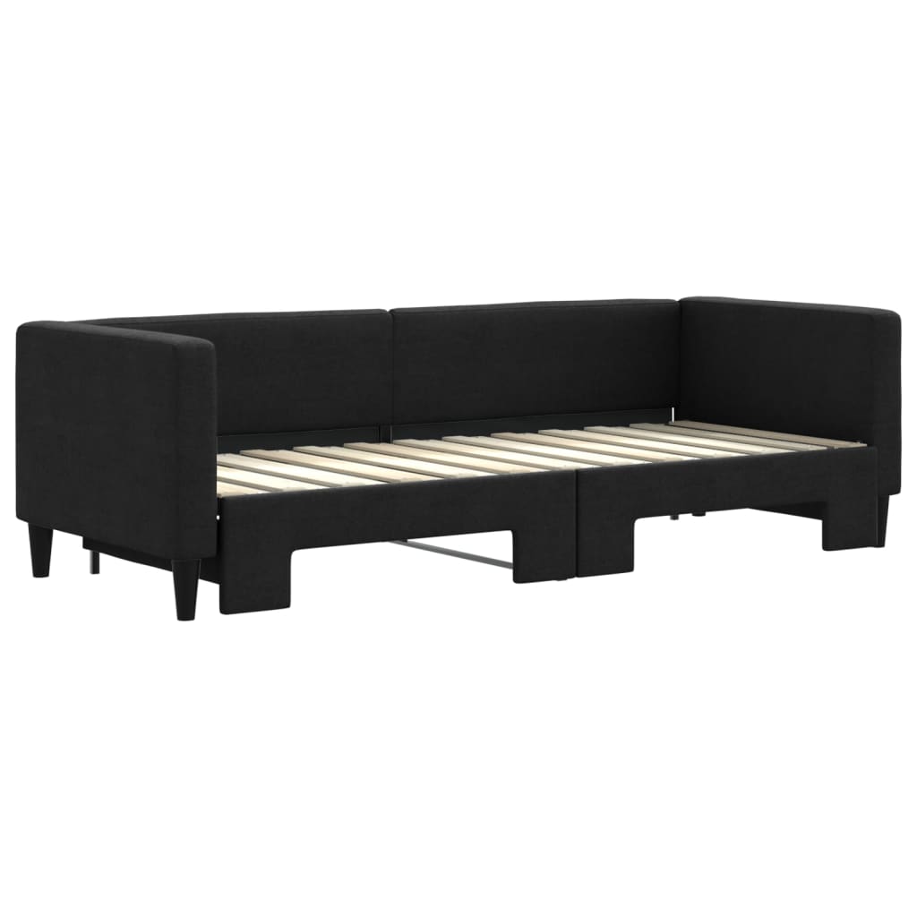 Sofá-cama com gavetão 80x200 cm tecido preto