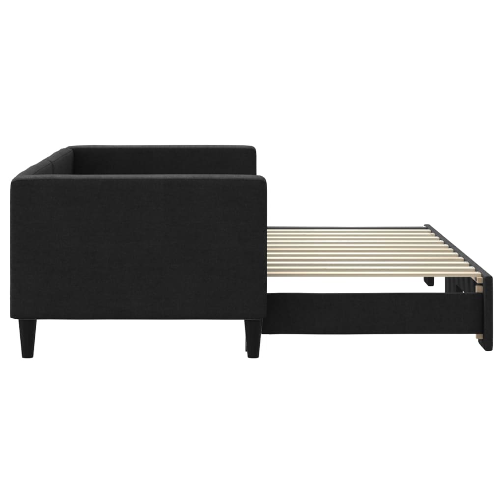 Sofá-cama com gavetão 80x200 cm tecido preto