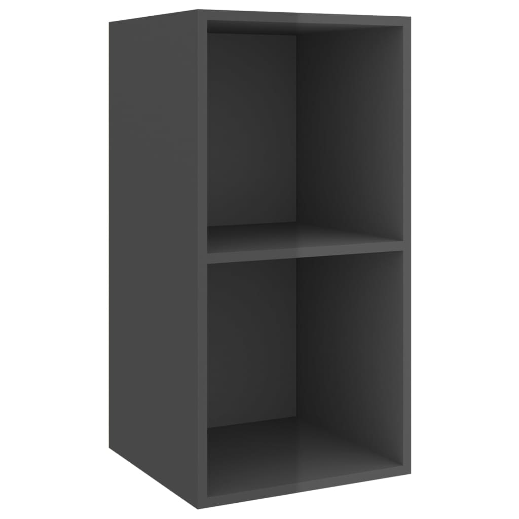 Armários de parede p/ TV 2pcs derivados madeira cinza brilhante
