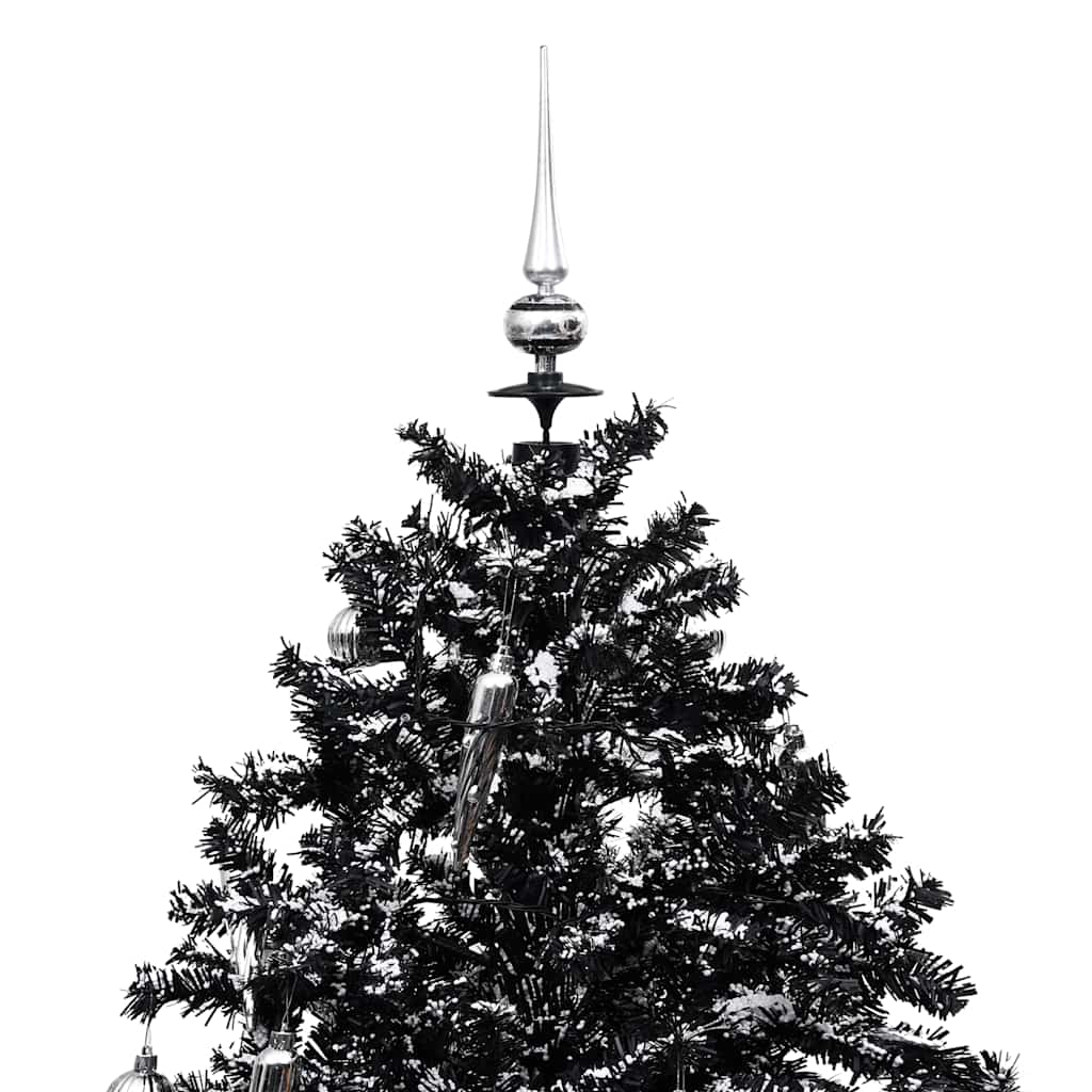 Árvore natal c/ neve base formato guarda-chuva 190 cm PVC preto