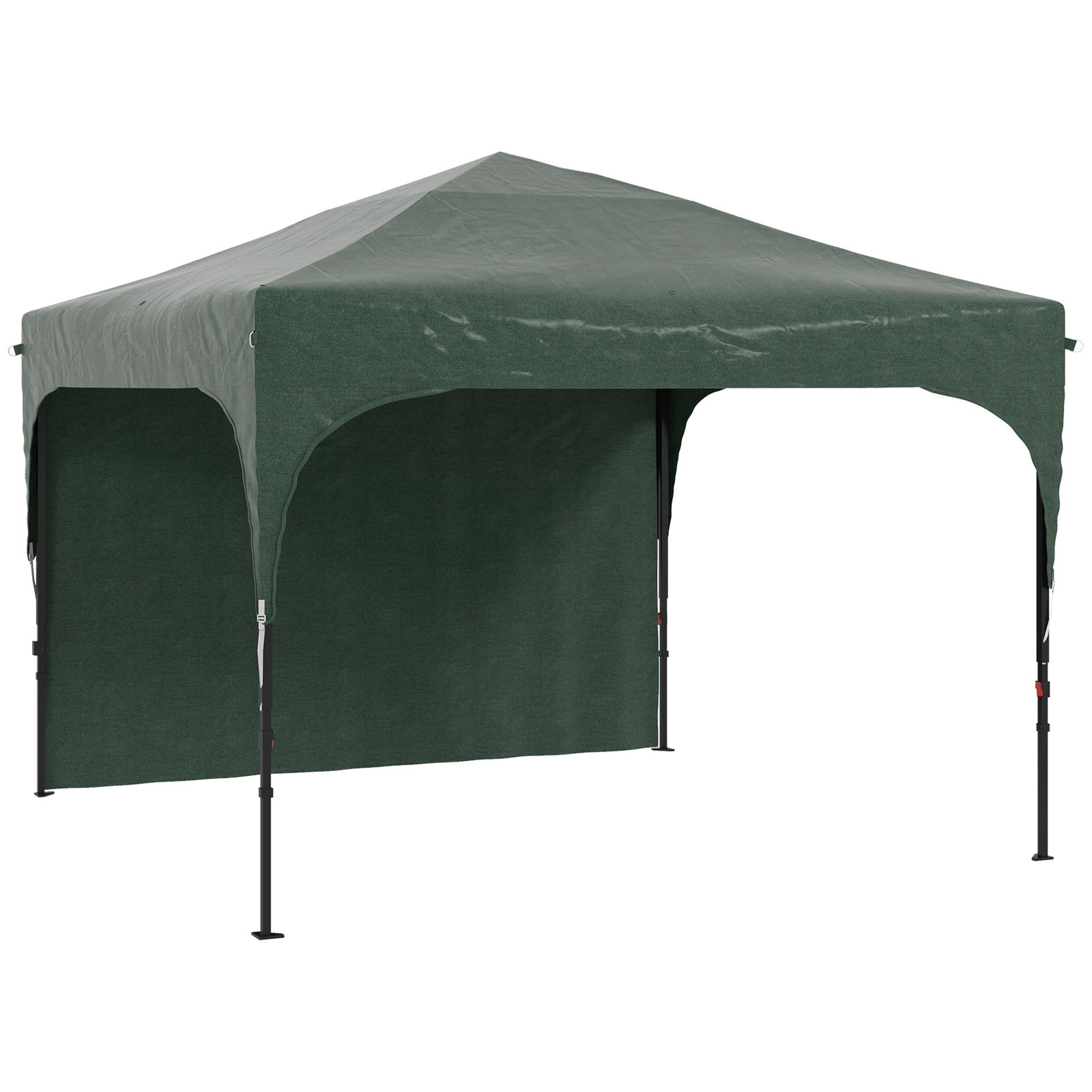 Tenda dobrável com altura ajustável 1 parede lateral teto com ventilação 4 sacos de areia e bolsa de transporte 3x3 m verde