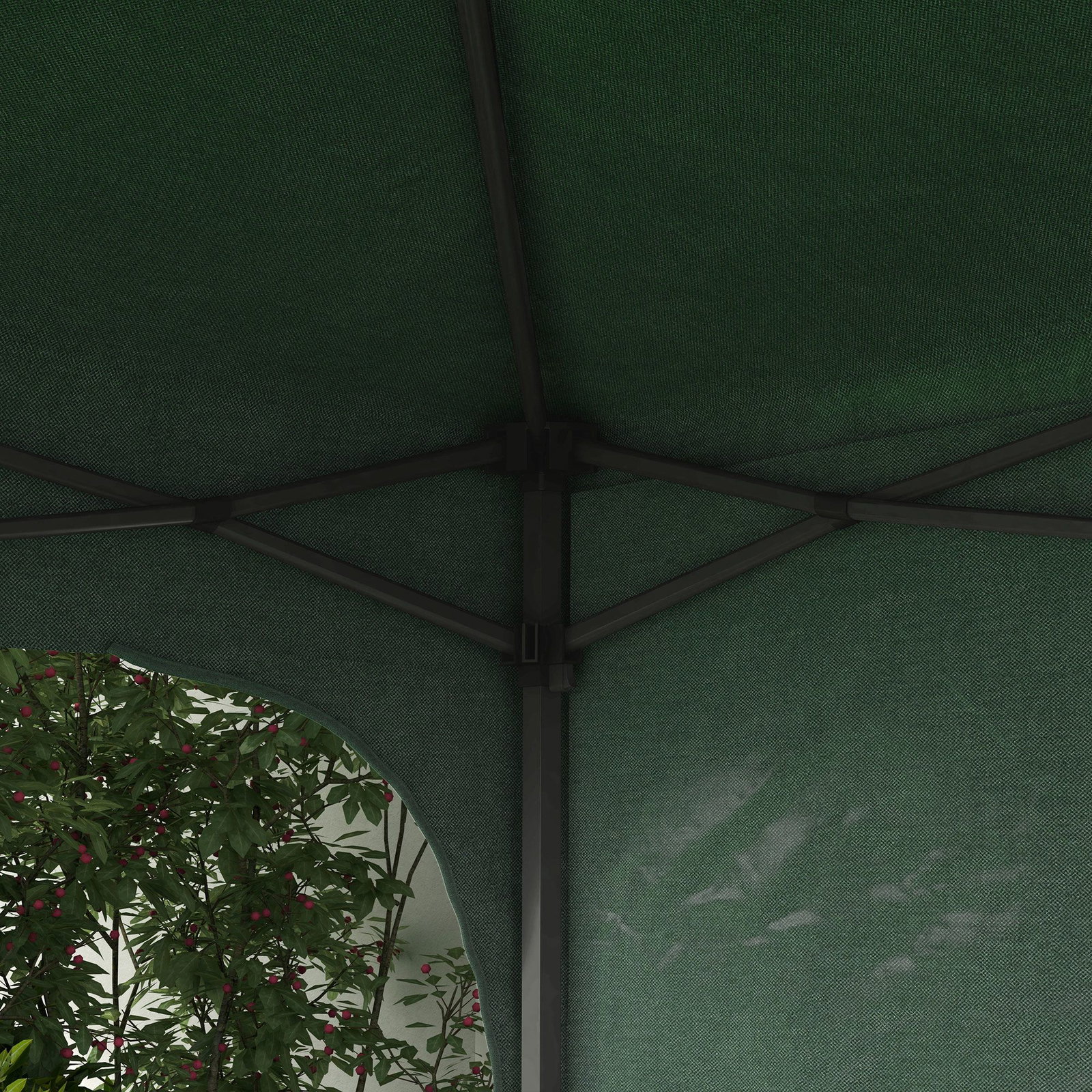 Tenda dobrável com altura ajustável 1 parede lateral teto com ventilação 4 sacos de areia e bolsa de transporte 3x3 m verde