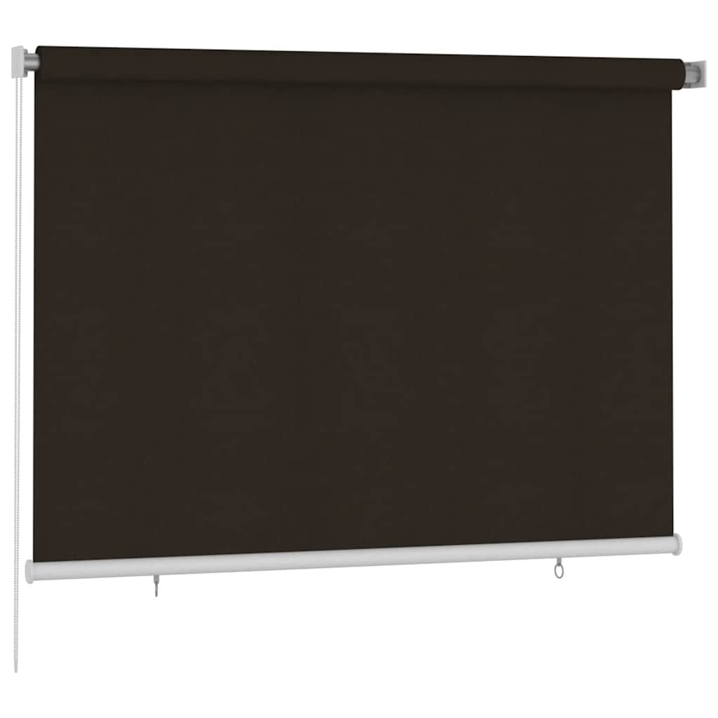 Estore de rolo para exterior 205 (l) x 140 (a) cm castanho HDPE