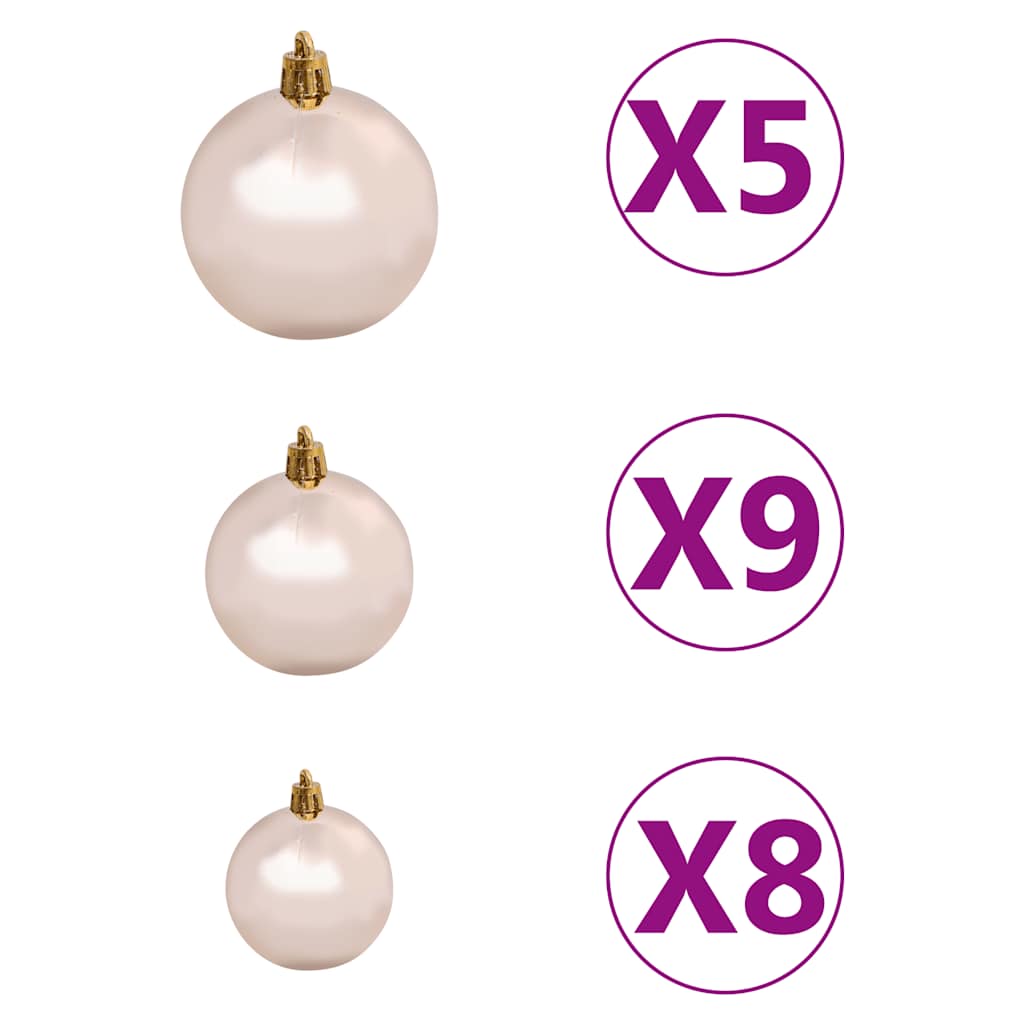 Árvore natal artificial pré-iluminada c/ bolas 150 cm PVC verde