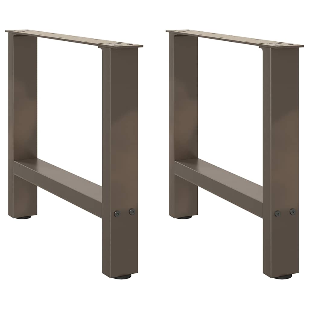 Pés para mesa de centro em aço natural, 2 peças, 60x (42-43) cm, aço
