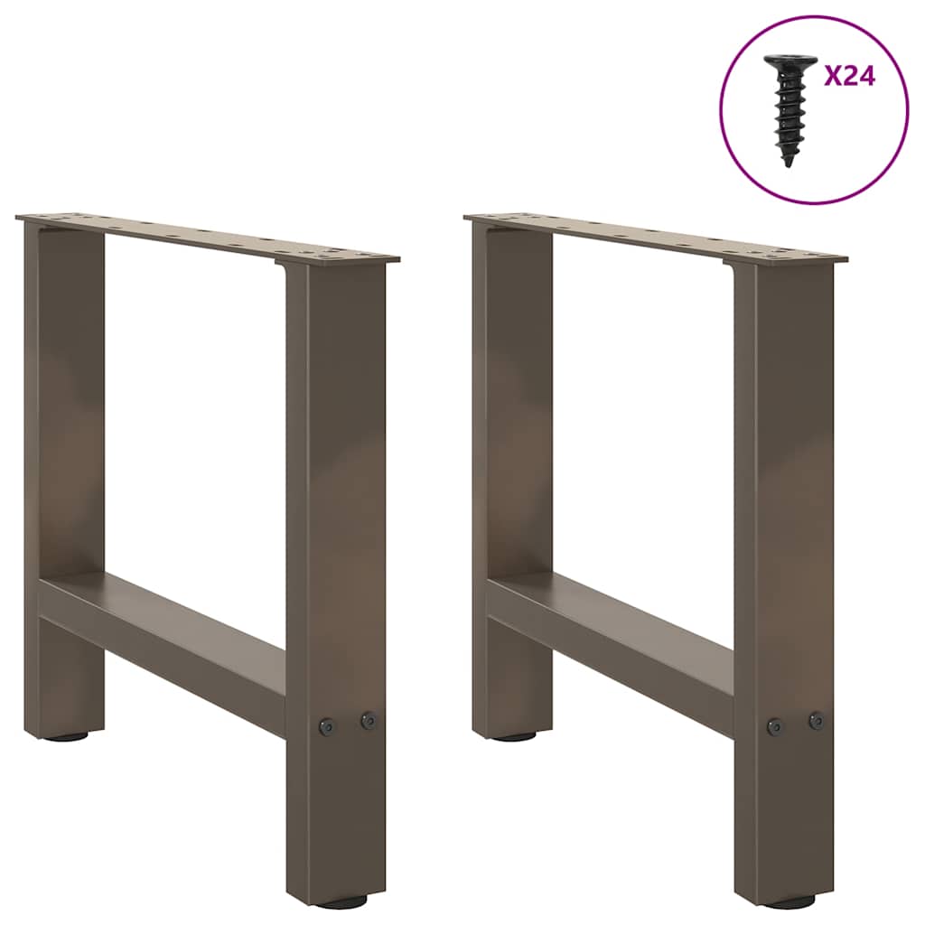 Pés para mesa de centro em aço natural, 2 peças, 60x (42-43) cm, aço