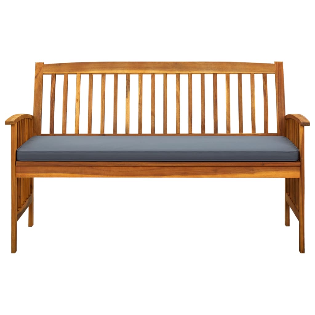 Banco de jardim c/ almofadão 147 cm madeira de acácia maciça