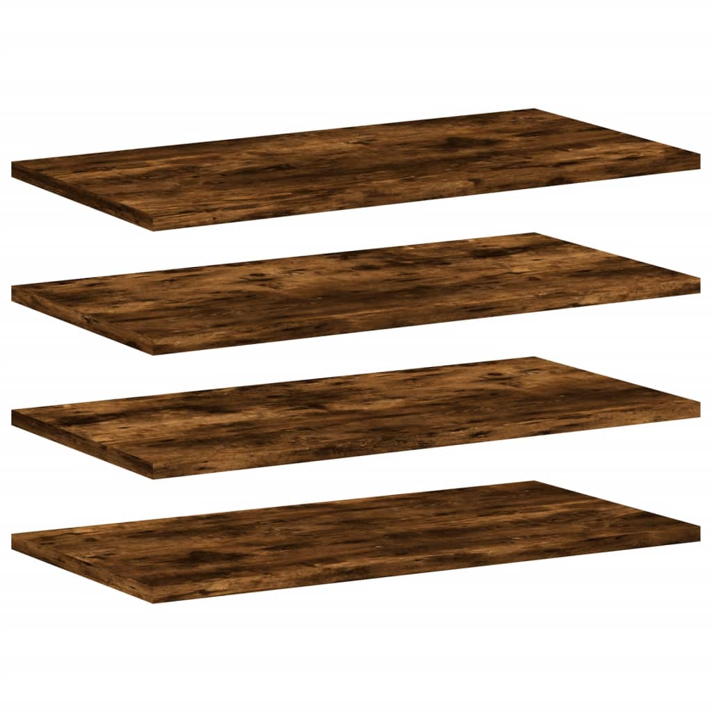 Prateleiras de parede 4pcs derivados de madeira carvalho fumado