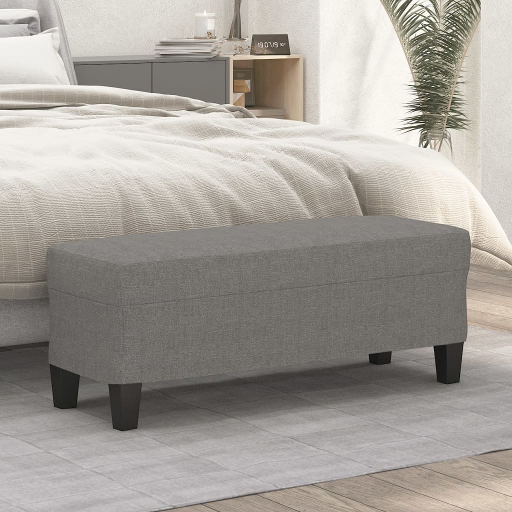 Banco 100x35x41 cm tecido cinza-escuro