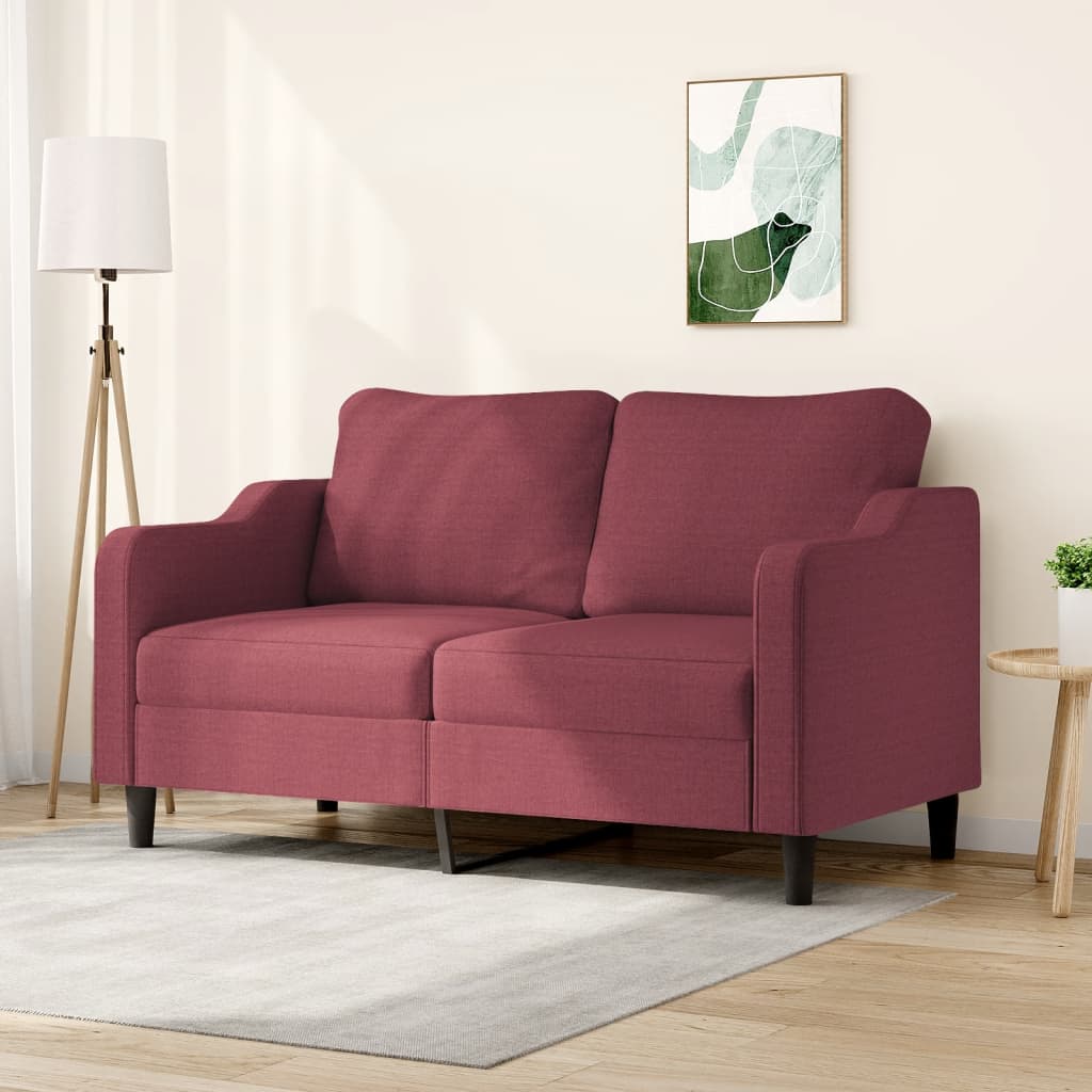 Sofá de 2 lugares tecido 140 cm vermelho tinto