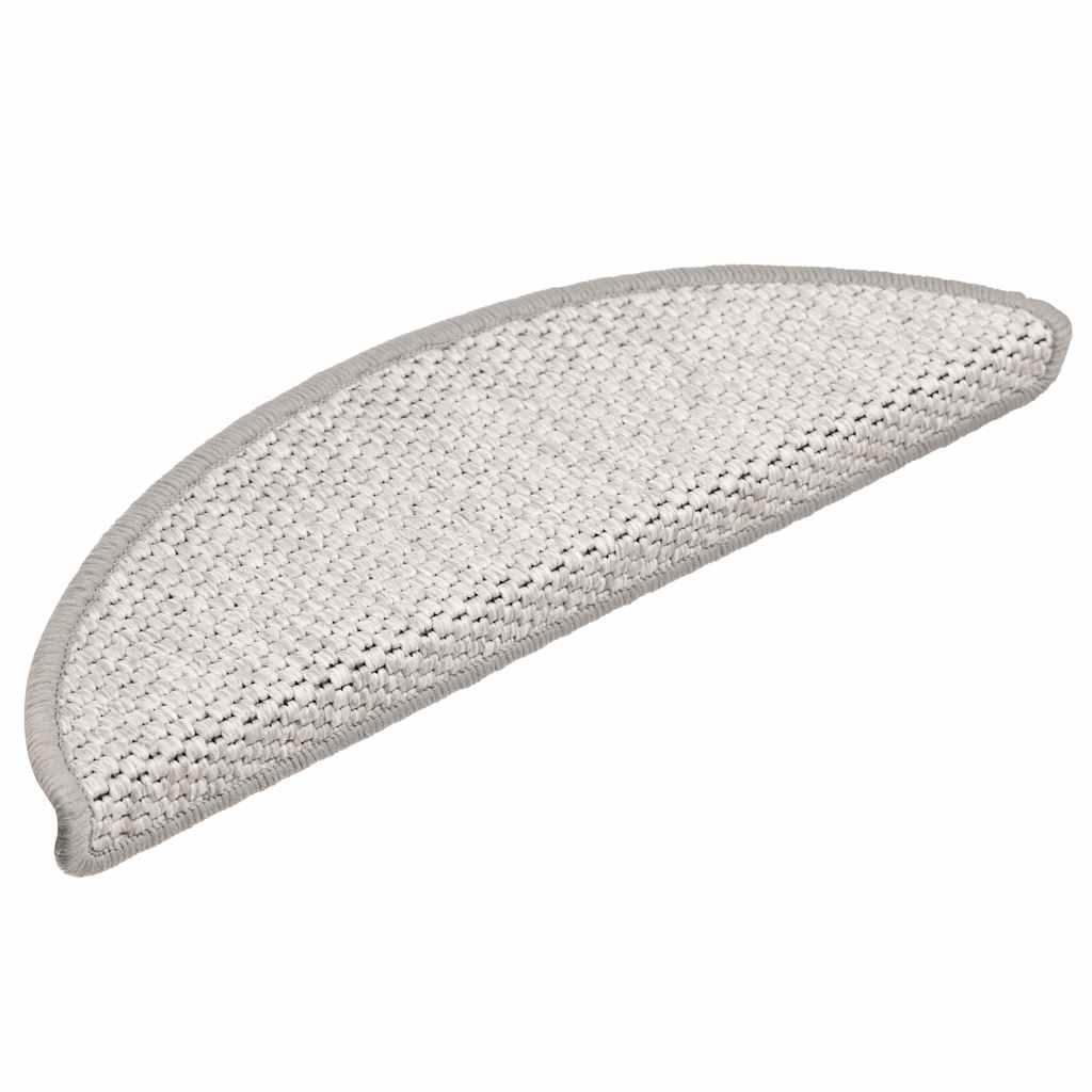 Tapetes escada adesivos aspeto sisal 30 pcs 56x17x3cm platina