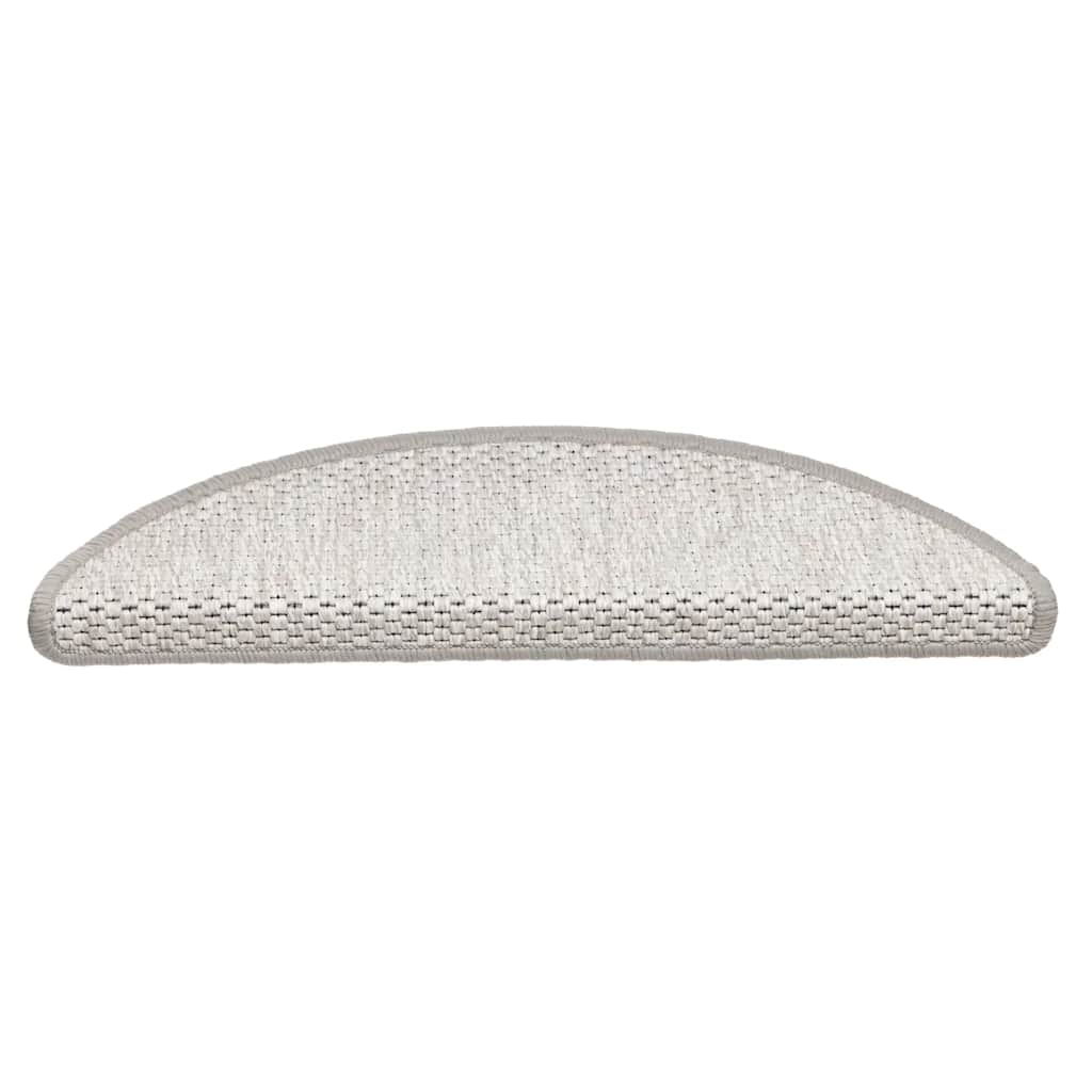 Tapetes escada adesivos aspeto sisal 30 pcs 56x17x3cm platina
