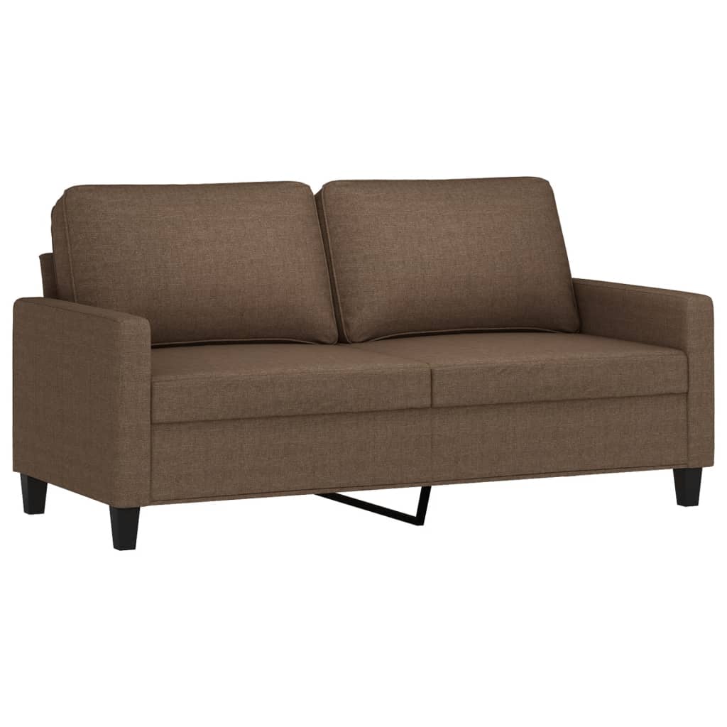 3 Pcs conjunto de sofás com almofadões tecido castanho
