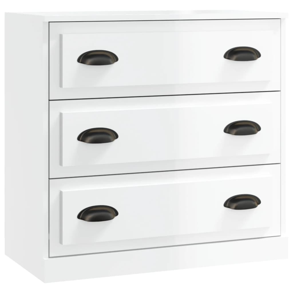 Aparadores 2 pcs derivados de madeira branco brilhante