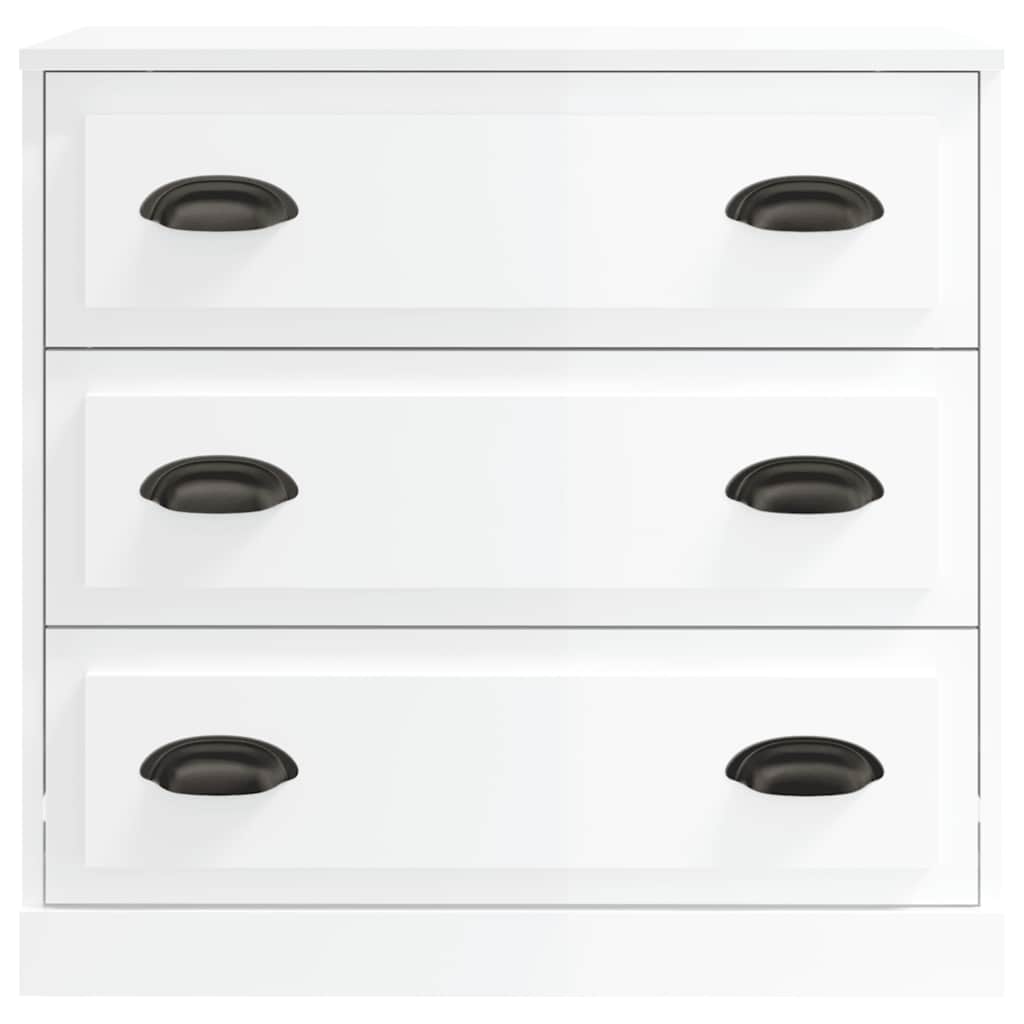 Aparadores 2 pcs derivados de madeira branco brilhante