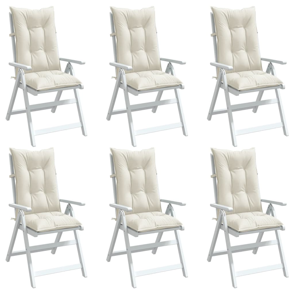 Almofadões para cadeiras altas 6 pcs mesclado tecido creme