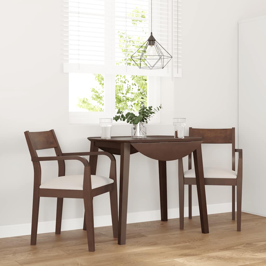 Cadeiras de jantar com almofadões 2 pcs madeira maciça castanho