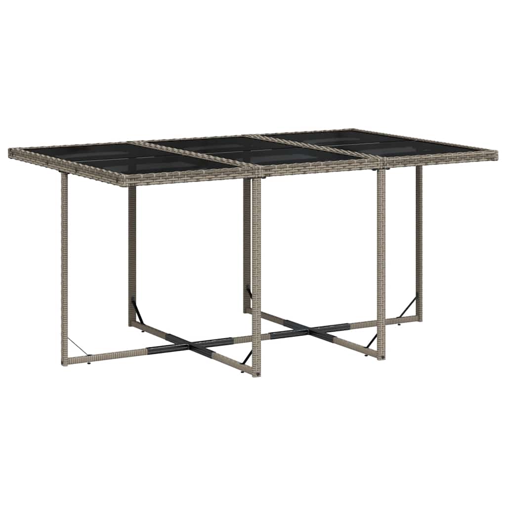 7 Pcs conjunto de jantar p/ jardim c/ almofadões vime PE cinza