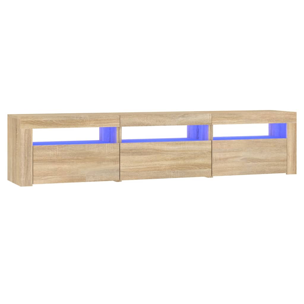 Móvel de TV com luzes LED 180x35x40 cm carvalho sonoma
