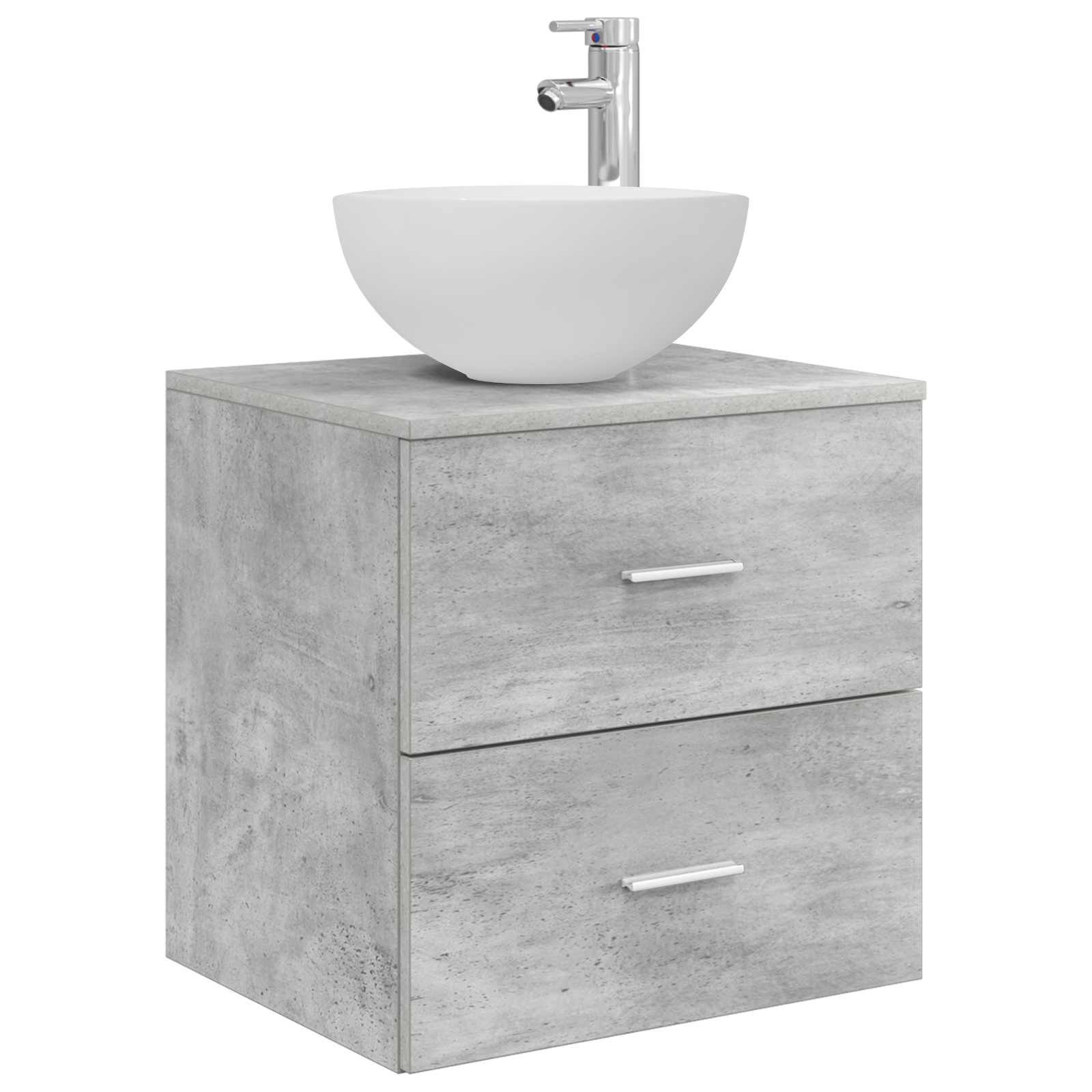 Vaidade com pia suspensa cinzento cimento 49,5 x 41 x 64,5 cm