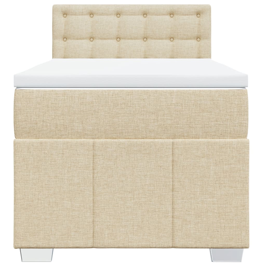 Cama com molas/colchão 90x200 cm tecido cor crème