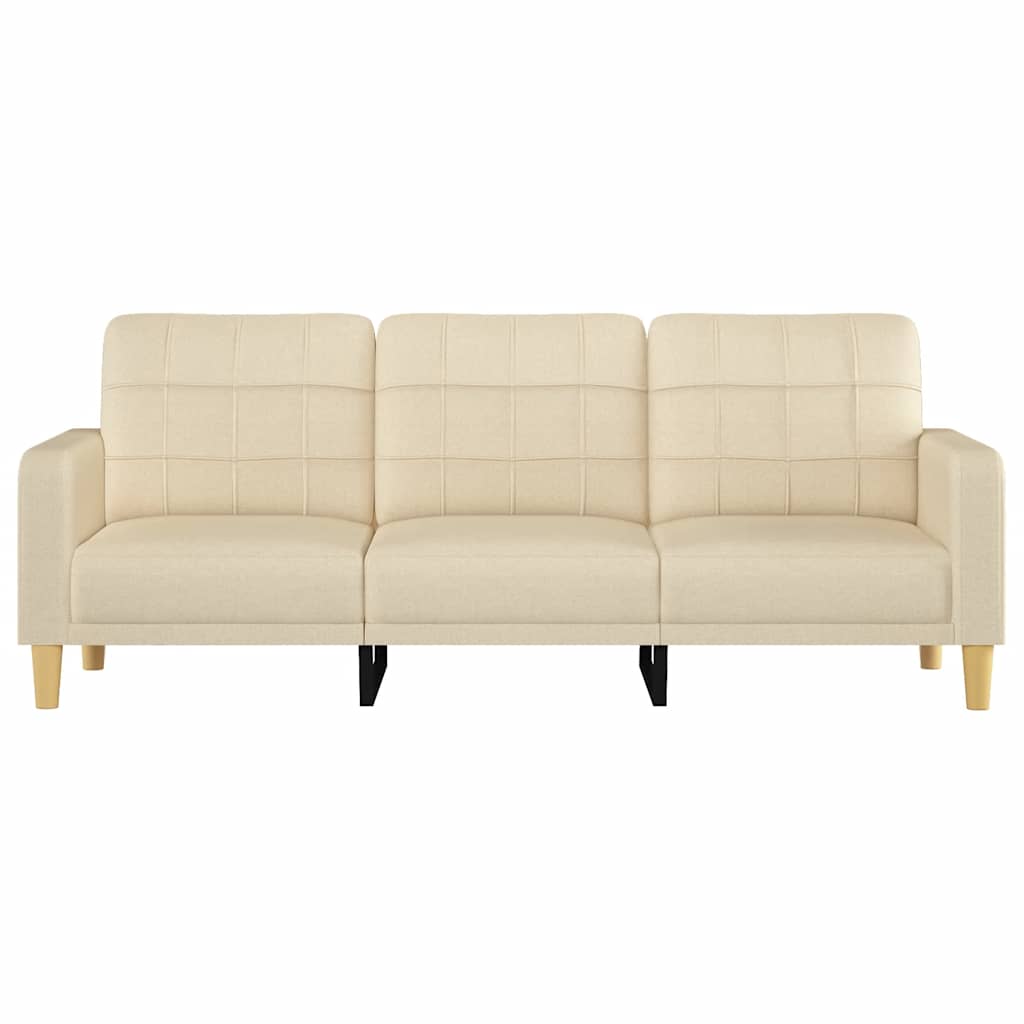 Sofá de 3 lugares tecido 180 cm cor creme