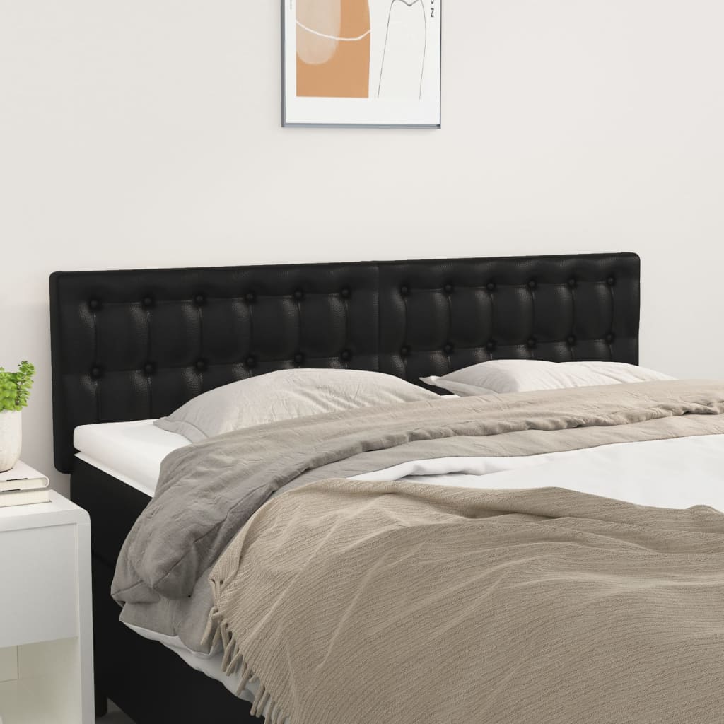 Cabeceiras preto 144x5x78/88 cm couro artificial