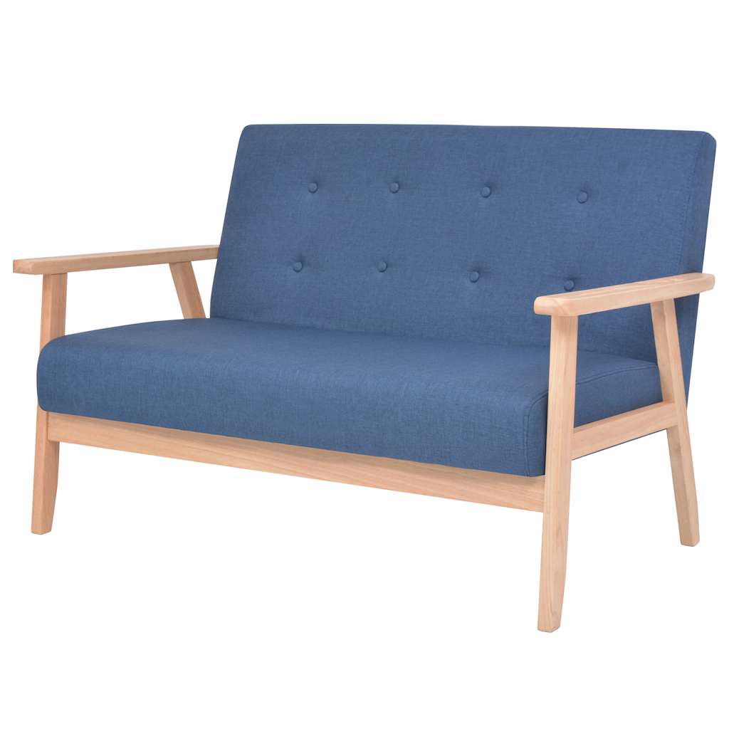 Conjunto de sofás 2 pcs tecido azul