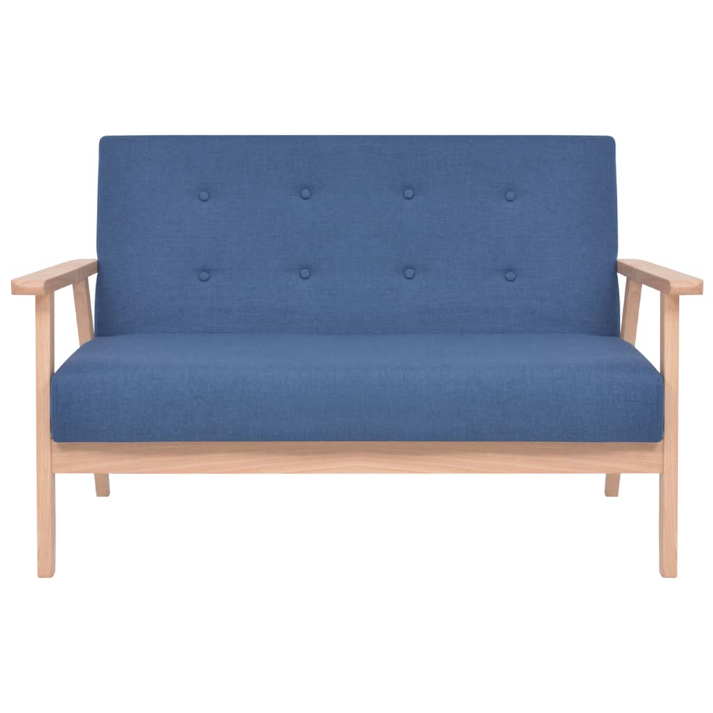 Conjunto de sofás 2 pcs tecido azul