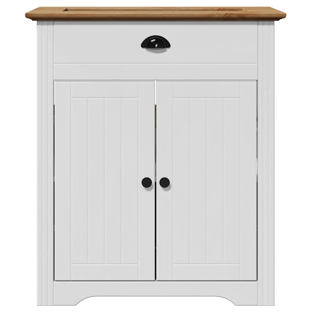 Armário de lavatório bodo branco e castanho 70x35x80 cm