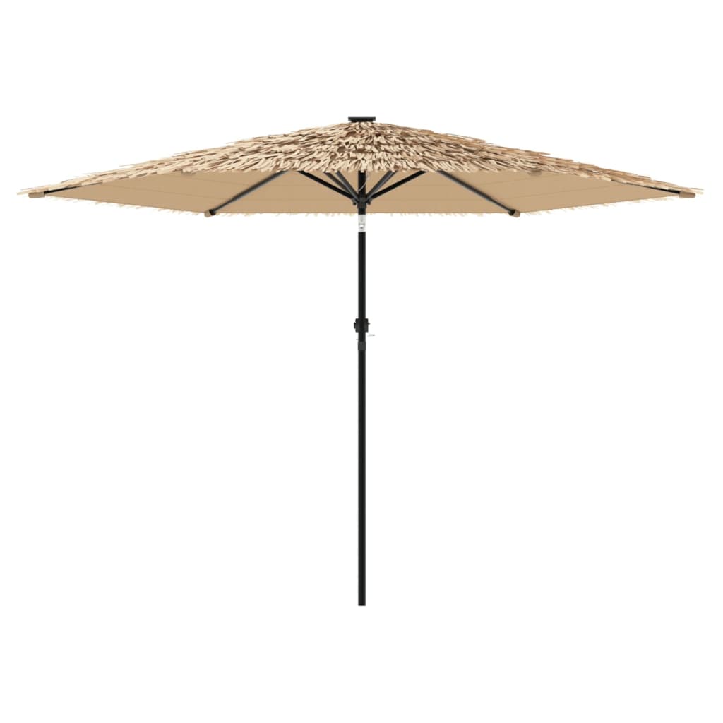 Guarda-sol de jardim com poste de aço 288x288x225 cm castanho