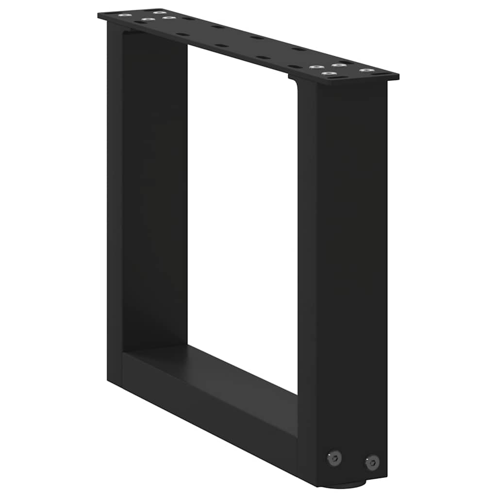 Pés para mesa de centro em formato de u, 2 peças, preto, 40x(30-31) cm, aço