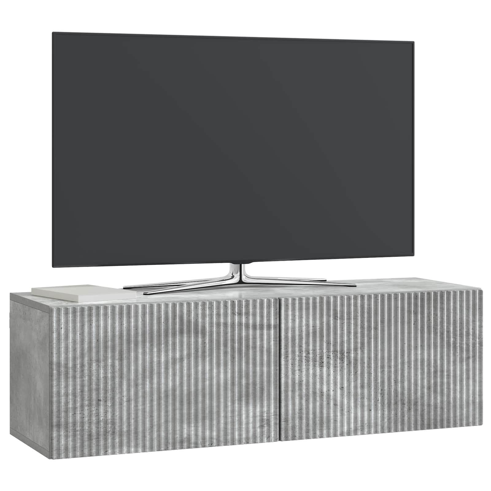 Gabinete de TV de parede cinzento cimento 98 x 31 x 30 cm