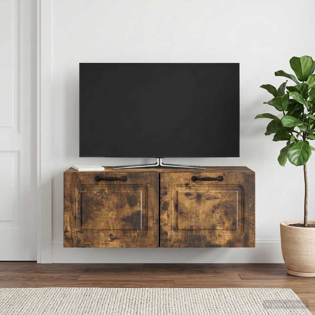 Gabinete de TV de parede carvalho fumado 78,5 x 31 x 30 cm