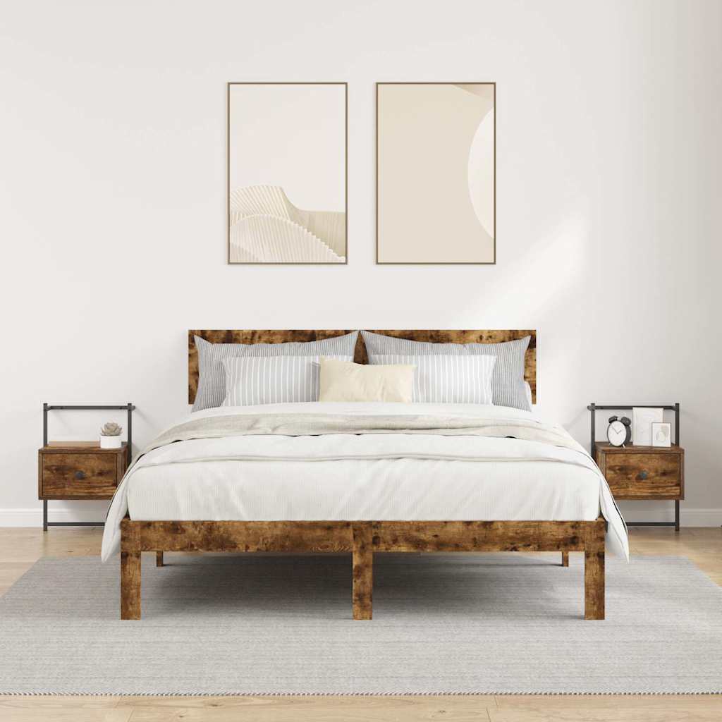 Mesas cabeceira 2 pcs 35x30x51cm deriv. madeira carvalho fumado