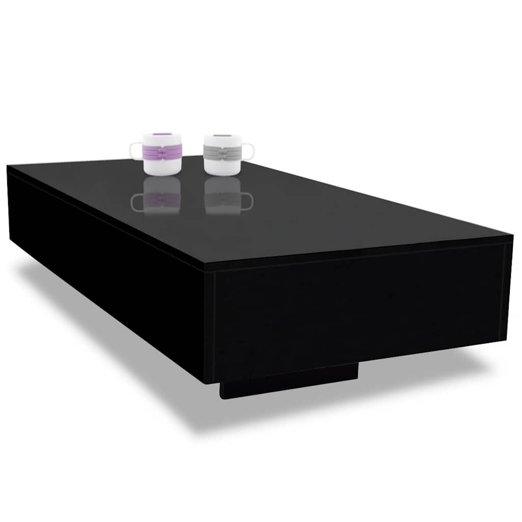 Mesa de centro em preto brilhante