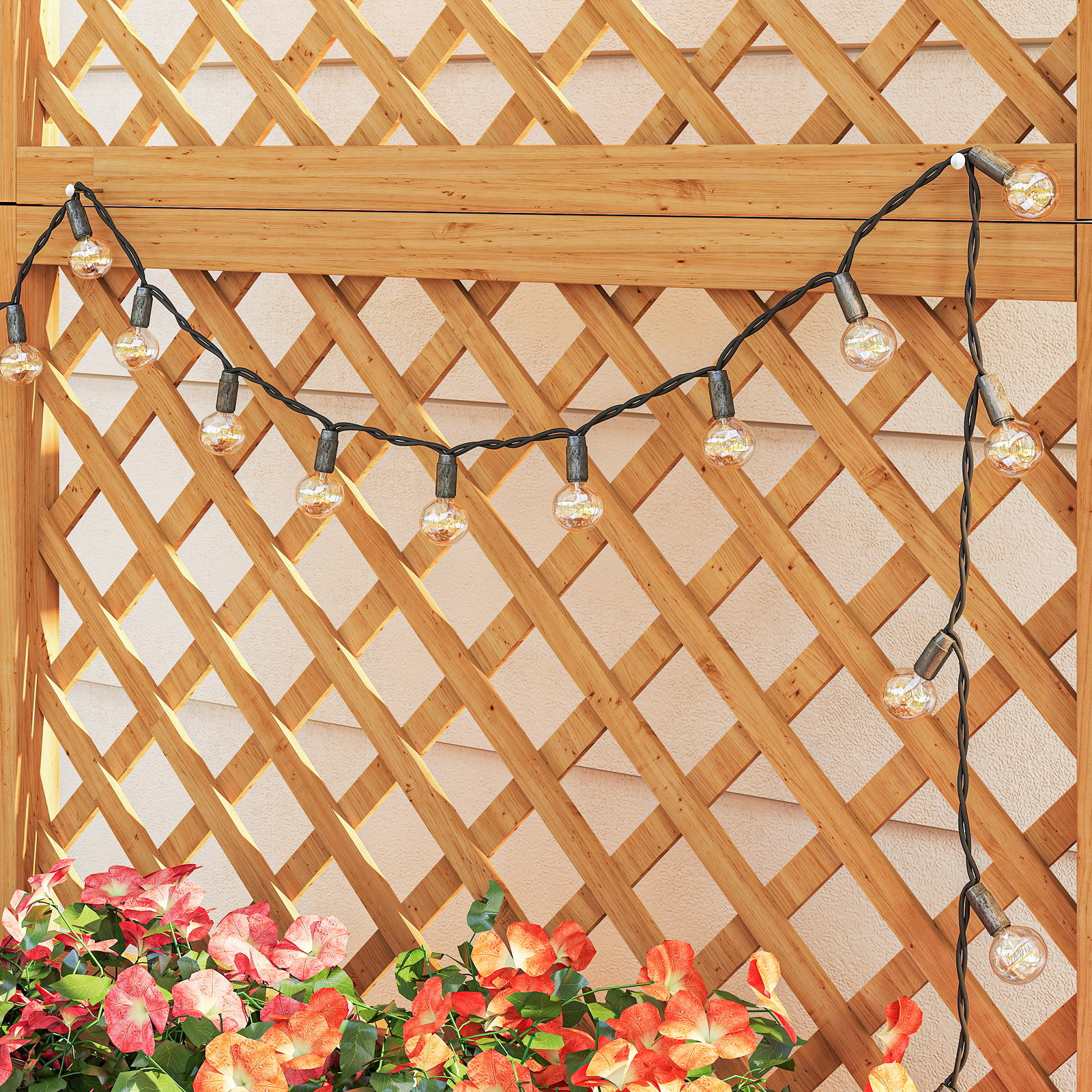 Floreira de jardim com treliça caixa de plantio com suporte para plantas trepadeiras 90x45x180cm madeira